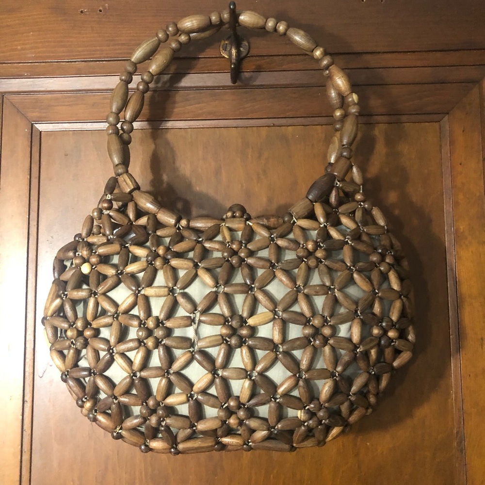 Vintage Mister Ernest wood beaded bag